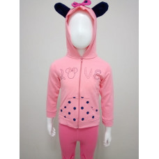 Кофта для девочки на замке с ушками Минни Pengim розовый Кофта для девочки на замке с ушками Минни Pengim розовый