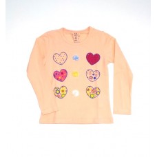 Кофта для девочки Сердечки Favo персиковый Кофта для девочки Сердечки Favo персиковый