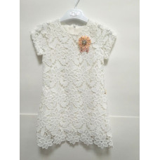 Платье короткий рукав нарядное Кружево Lilax белый