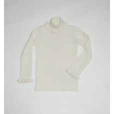 Водолазка для девочки вязанная с рюшами Baynas молочный Водолазка для девочки вязанная с рюшами Baynas молочный