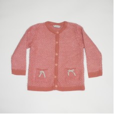 Кофта-кардиган для девочки вязанная на пуговицах Baynas терракотовый Кофта-кардиган для девочки вязанная на пуговицах Baynas терракотовый