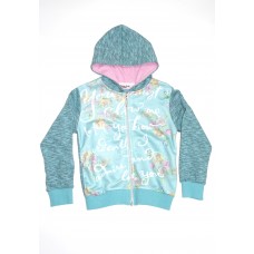 Толстовка для девочки с капюшоном Bo&Bo бирюзовый Толстовка для девочки с капюшоном Bo&Bo бирюзовый