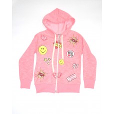 Кофта для девочки с капюшоном на замке Смайл Narmini Кофта для девочки с капюшоном на замке Смайл Narmini