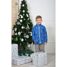 Кофта флис на замке Геометрия CRUMBS синий