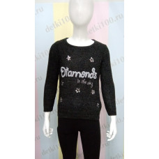 Кофта для девочки вязанная Diamonds Minimoda черный Кофта для девочки вязанная Diamonds Minimoda черный
