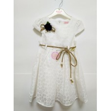 Платье короткий рукав нарядное с кулиской Eray молочный