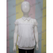 Блузка короткий рукав на резиночке 6055 Minimoda белый Блузка короткий рукав на резиночке 6055 Minimoda белый