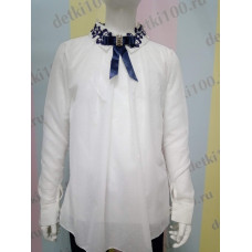 Блузка длинный рукав Цветы 6102 Minimoda белый Блузка длинный рукав Цветы 6102 Minimoda белый