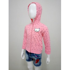 Кофта для девочки на замке Киса Pengim розовый Кофта для девочки на замке Киса Pengim розовый