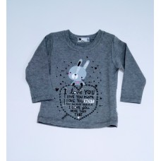 Кофта для девочки хб Зайка Tuffy серый Кофта для девочки хб Зайка Tuffy серый