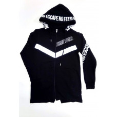 Толстовка с капюшоном на замке клин белый Fagis черный Толстовка с капюшоном на замке клин белый Fagis черный