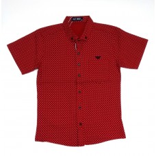 Рубашка короткий рукав цветная круги 18-5026 Armani красный Рубашка короткий рукав цветная круги 18-5026 Armani красный