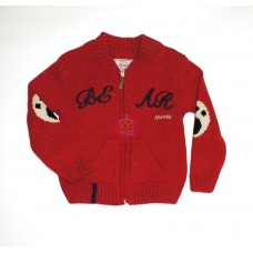 Кофта для мальчика вязанная на замке Мишка Cinali красный