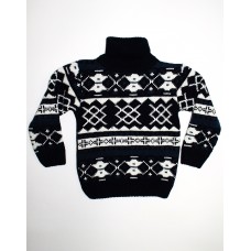 Кофта для мальчика вязанная с горлом Ромб OZKA темно-синий
