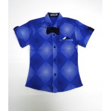 Рубашка короткий рукав 18-5022 Ромб NJN синий Рубашка короткий рукав 18-5022 Ромб NJN синий