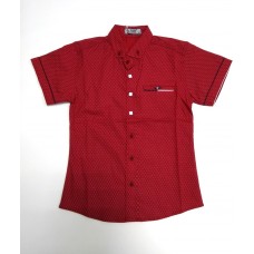 Рубашка короткий рукав 17-318 цветная NJN красный Рубашка короткий рукав 17-318 цветная NJN красный