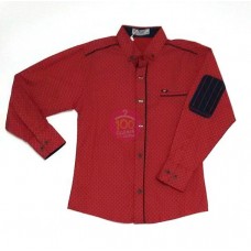 Рубашка для мальчика длинный рукав цветная NJN красный Рубашка для мальчика длинный рукав цветная NJN красный