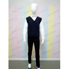 Жилет школьный Имитация белой рубашкой Blueland темно-синий Жилет школьный Имитация белой рубашкой Blueland темно-синий