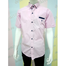 Рубашка короткий рукав рубчик Polo розовый Рубашка короткий рукав рубчик Polo розовый