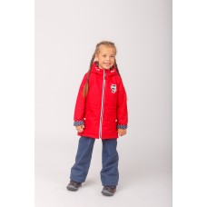 Комплект для девочки утепленный 100 Кэт Батик красный Комплект для девочки утепленный 100 Кэт Батик красный