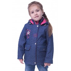 Куртка для девочки Стелла Батик джинс, темно-синий Куртка для девочки Стелла Батик джинс, темно-синий