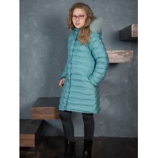 Пальто для девочки зима Моника Аврора бирюзовый Пальто для девочки зима Моника Аврора бирюзовый