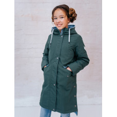 Куртка-парка для девочки утепленная 100 Акулина Батик, хаки Куртка-парка для девочки утепленная 100 Акулина Батик, хаки