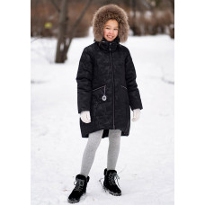 Парка для девочки зима 300 Эмили Батик, черный Парка для девочки зима 300 Эмили Батик, черный